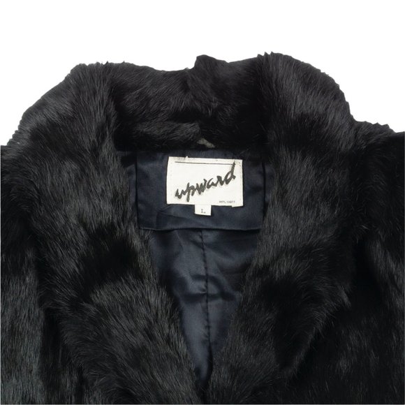 Vintage Upward Black Rabbit Fur Coat - Picture 3 of 3